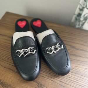 Love Moschino Black Loafers with Silver Accents